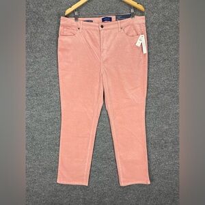 Talbots Corduroy Pants Women’s 16p Hi Waist Straight Leg Full Length Salmon Pink